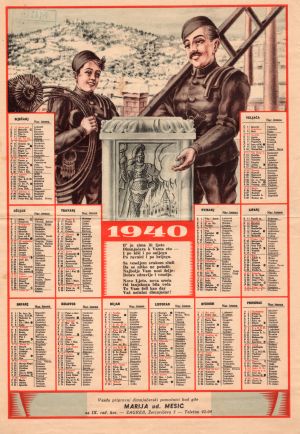 MUO-021225: 1940 Vazda pripravni dimnjačarski pomoćnici: kalendar