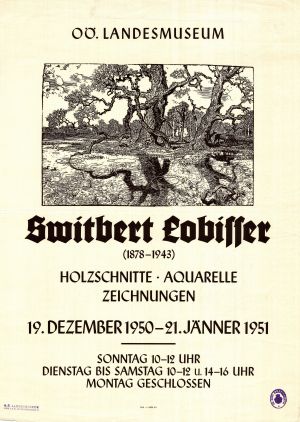 MUO-022096: Switbert Lobiffer (1878-1943) holzschnitte aquarellezeichnungen: plakat