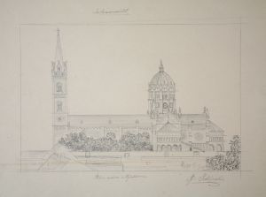 MUO-044809/12: Crtež đakovačke katedrale: arhitektonski crtež