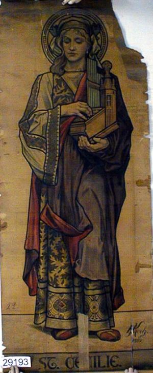 MUO-029193: Sv. Cecilija: nacrt za vitraj