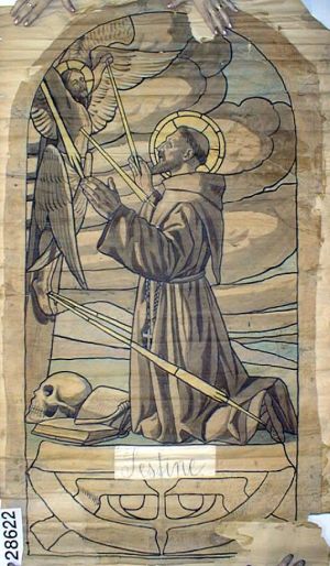 MUO-028622: Sv. Franjo Asiški: nacrt za vitraj