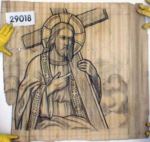 MUO-029018: Isus s križem: nacrt za vitraj