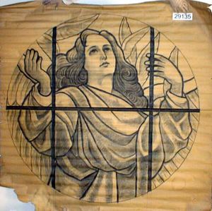 MUO-029135: Anđeo, Salezijanci: nacrt za vitraj