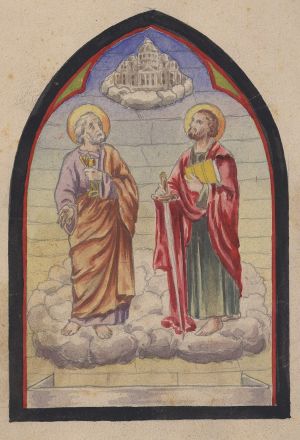 MUO-031573: Sv. Petar i Pavao: skica za vitraj