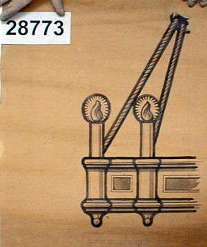 MUO-028773/02: papin amblem: nacrt za vitraj