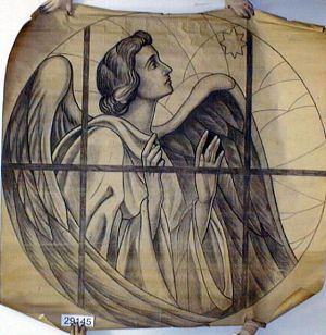 MUO-029145: Anđeo, Salezijanci: nacrt za vitraj