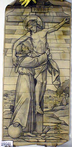 MUO-029081: sv.Franjo s razapetim Kristom: nacrt za vitraj