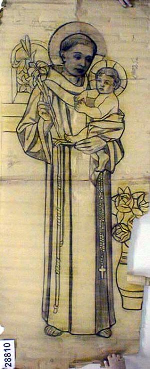 MUO-028810: sv.Antun s Isusom: nacrt za vitraj