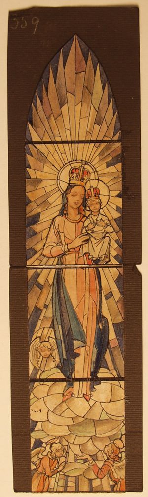 MUO-031487: Bogorodica s Isusom: skica za vitraj