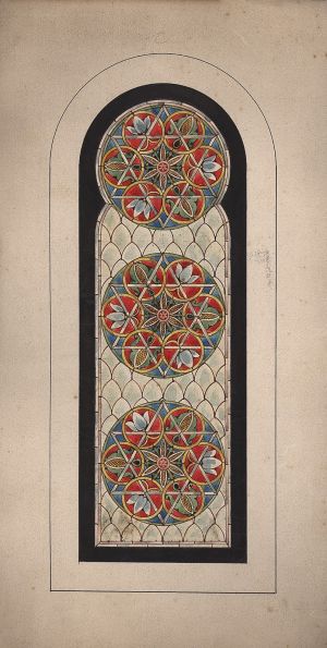 MUO-036194: crkveni prozor - sinagoga: skica za vitraj