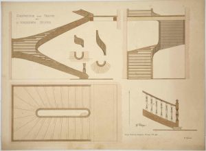 MUO-044417: Nacrt konstrukcije spiralnih stuba: arhitektonski nacrt