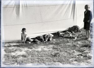 MUO-042173: Djeca se uvlače u cirkuski šator: negativ