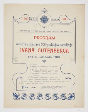 MUO-020887: 1400 1900 Hrvatsko tipografsko družtvo...: program za koncert