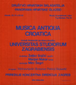 MUO-022491: MUSICA ANTIQUA CROATICA: plakat
