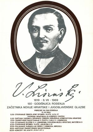 MUO-027170: 150-godišnjica rođenja V. Lisinskoga: plakat