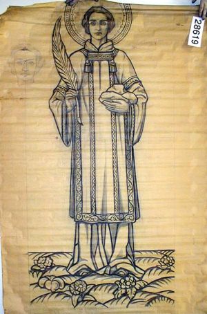 MUO-028619: Sv. Stjepan prvomučenik: nacrt za vitraj