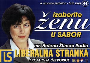 MUO-030714: LS Liberalna stranka mr. Helena Štimac Radin Izaberite ženu u Sabor: plakat