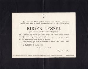 MUO-023287: Eugen Lessel: osmrtnica