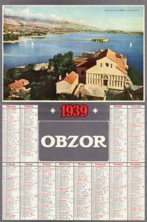 MUO-021221: OBZOR 1939: kalendar