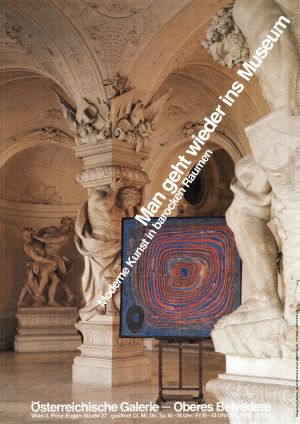 MUO-021947: Man geht wieder ins Museum / Moderne Kunst in barocken Räumen: plakat