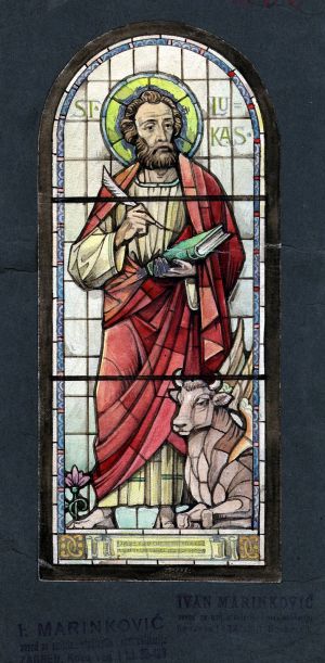 MUO-031574: Sv. Luka: skica za vitraj