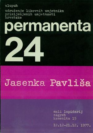 MUO-046678: Permanenta 24 - Jasenka Pavliša: katalog izložbe