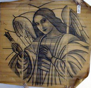 MUO-029138: Anđeo, Salezijanci: nacrt za vitraj