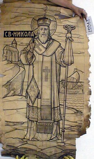 MUO-029057: sv.Nikola- pravoslavni: nacrt za vitraj