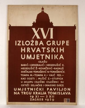 MUO-007716: XVI izložba grupe hrvatskih umjetnika: plakat