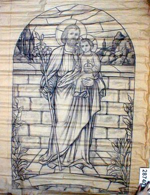 MUO-028740: Sv. Josip s Isusom: nacrt za vitraj