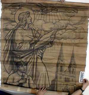 MUO-028652: Sv. Ivan Evan. s katedralom: nacrt za vitraj