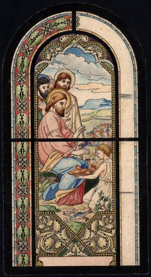 MUO-034607: Isus blagoslivlja kruh: skica za vitraj