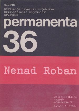 MUO-046686: Permanenta 36 - Nenad Roban: katalog izložbe