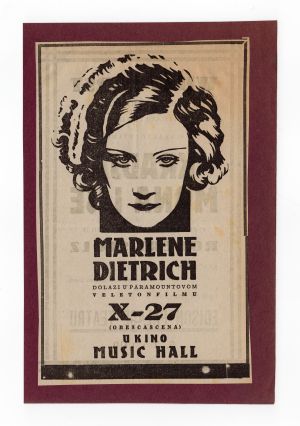 MUO-008302/07: Marlene Dietrich X-27: novinski oglas