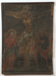 MUO-004668: Isus na križu / Sv. Nikola i Sv. Martin: zastava