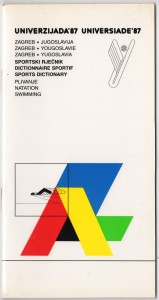 MUO-018216/12: Univerzijada '87 Zagreb Jugoslavija sportski rječnik plivanje: brošura