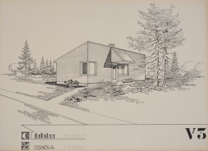 MUO-055954: Tipske montažne kuće za drvnu industriju Delnice: arhitektonski crtež