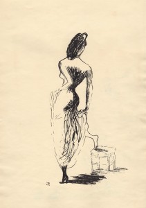 MUO-056474: Žena prikazana s leđa: crtež