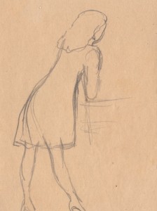 MUO-056509: Žena u haljini: crtež