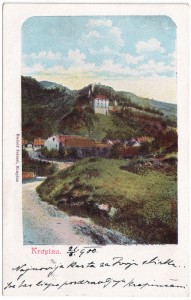 MUO-038485: Krapina - Pogled na stari grad: razglednica