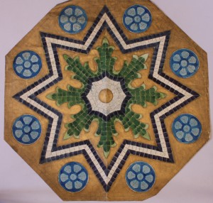 MUO-036357: Osmerokut s akantusom i plavim rozetama: nacrt za mozaik