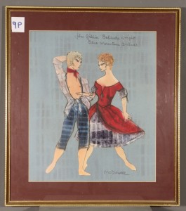 MUO-057237: Nacrt za muški i ženski kostim za Johna Gilpina i Belindu Wright za balet “Blue Mountain Ballads: slika