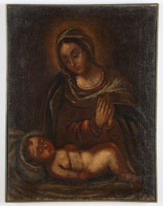 MUO-016249: Majka Božja moli nad malim Isusom: slika