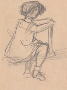 MUO-056508: Djevojčica na klackalici: crtež