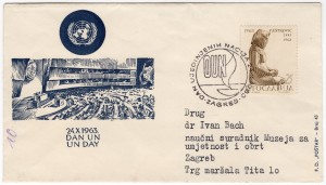 MUO-023575: 24. X 1963. DAN UN UN DAY: poštanska omotnica