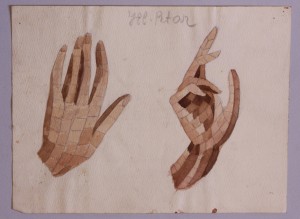 MUO-036350: ruke sv. Petra: skica za mozaik