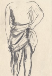 MUO-056525: Skica tijela čovjeka: crtež
