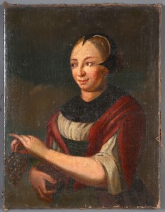 MUO-025740: Portret žene s grozdom u ruci: slika