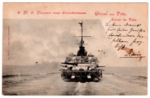 MUO-008745/730: Pula - Ratni brod "Monarch": razglednica