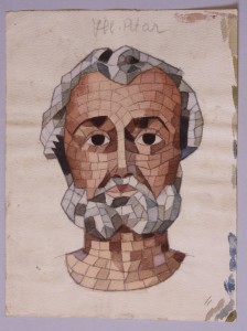 MUO-036349: Glava sv. Petra: skica za mozaik